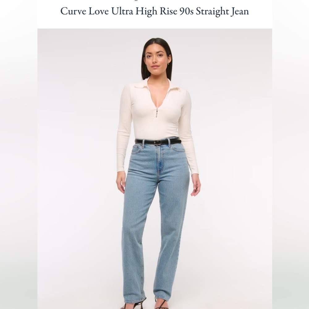 Abercrombie & Fitch Curve Love 90s Straight Leg Jean